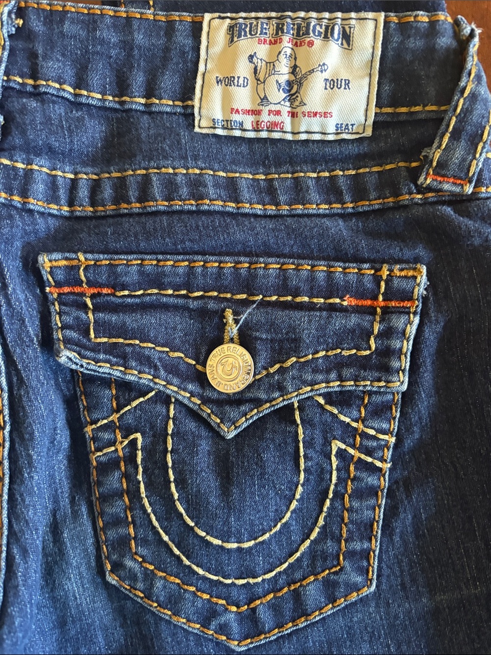 TRUE RELIGION Indigo Denim Skinny Jeans Size 28 with Topstitching (L-134) - Picture 3 of 10